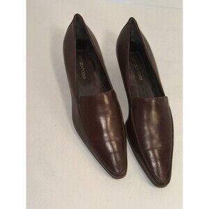 Sergio Rossi 38 flats MSRP $ 600,-, Brown Leather, Kitten Heel